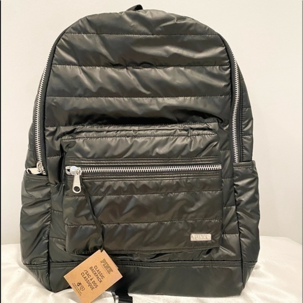 Quilted polyester PINK backpack and